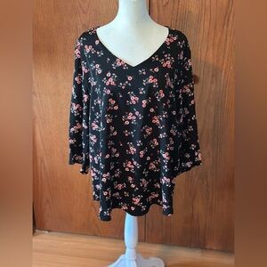 Taohuadao Womens Long Sleeve Blouse Black Floral See Pictures For Measurements
